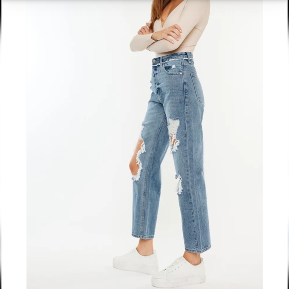 Kancan Sylvie Ultra High Rise 90's Boyfriend Jeans Size- 7/27 - Picture 3 of 9